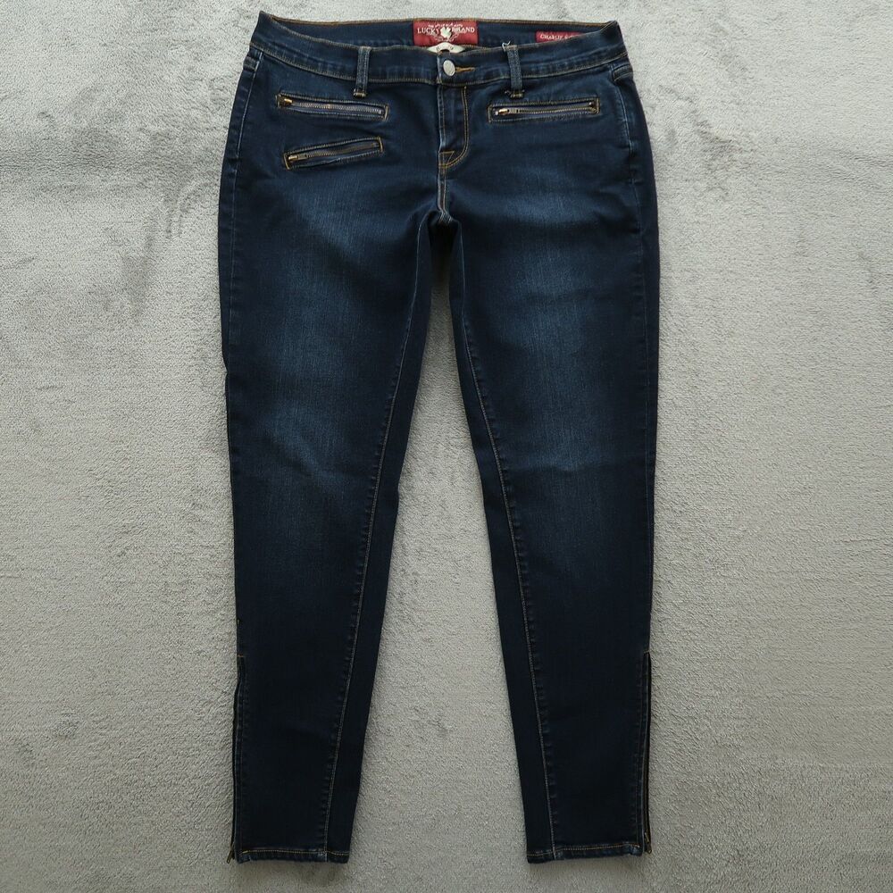 Lucky Brand Jeans Women's 8/29 Blue Low-Rise Charlie Skinny Dark Wash 28" Inseam